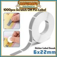 1000pcs Scratch Off Pin Label Label Rub Sticker Scratch 6 X 22mm Plain Cover PIN Voucher BR096