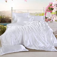 1Pc Duvet Cover 200*200220*240cm Twin Full Queen King Size Solid Color Satin Silk Quilt Cover Advanced Home Ho Bedding