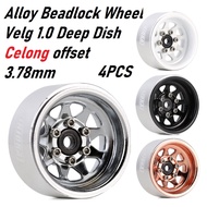 SCX24 Metal Alloy Beadlock Wheel Velg 1.0 Deep Dish offset 3.78mm SCX24 TRX4M FCX24 24 1/24 Rc Car