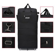 **包郵** 22寸(1層擴展) 折叠行李箱 有輪牛津布行李袋 可擴大旅行包 折疊手提萬向輪行李包 超大容量收納袋 收納搬家行李袋[平行進口] HK1313