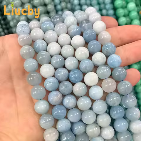 100% Natural stone Pure Natural Sea Blue Treasure jade Beads For Jewelry Making DIY Advanced sense B