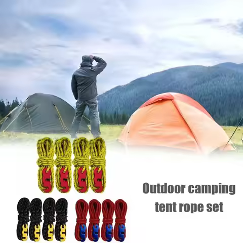 4Pcs Reinforced Outdoor Tent Ropes with Buckles Ensure Safety Reflective Camping Ropes Tensioner Hig