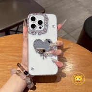 Heart-Shaped Mirror Casing For Vivo S30 Pro Mini V21 V21E V21S V20 Pro SE V19 Neo V17 Pro V15 V11 Pr