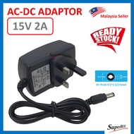 Universal AC 100V-240V To DC 15V 2A Switching Power Supply Adaptor 3 Pin UK Plug DC Plug 5.5MM*2.1/2