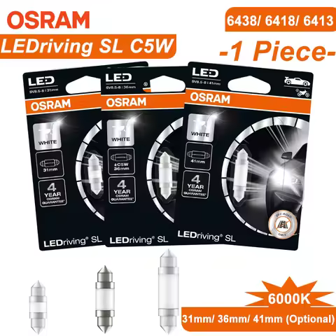 OSRAM LED 6413 6438 6418 Festoon 31mm 36mm 41mm C5W LEDriving SL Advance Car 6000K White Light Inter