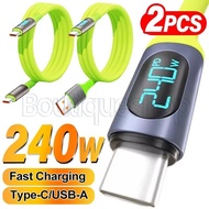 240W Quick Charging USB C Cables - Digital Display 480Mbp/s High-speed Data - Transfer Type C Wire C