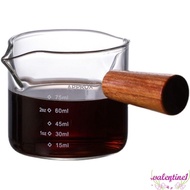 VALENTINE1 Double Spout Measuring Cup, 75ML V-Shaped Mouth Triple Pitcher Milk Cup, Durable Clear with Dual Scale High Borosilicate Glass Glass Espresso Cups Espresso