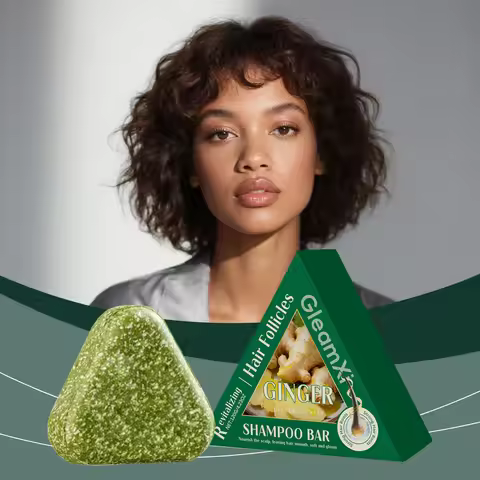 Gleamxi Ginger Shampoo Bar Anti Hair Loss Solid Soap Revitalize Hair Follicle Scalp Nourish Strength