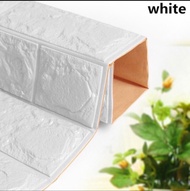 Wallpaper Dinding 3D Foam bata Putih Waterproof Brick Sticker 70x77cm