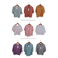 linen shirt blouse style Vintage vintage retro musim bunga dan musim panas Han rami ramie linen keme