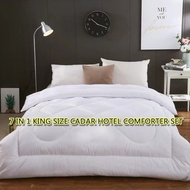 Cadar Hotel Set With Comforter Set King 7 in 1 Toto  Bedsheet  Ready Stock