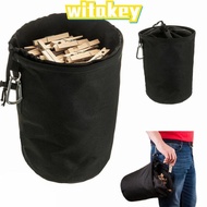 WITAKEY Storage Bag, Laundry Travel Clothes Peg Bag, Portable Cloth with Hook Clothes Peg Basket