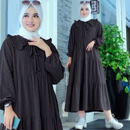 Midi dres crincle rubiah / Midi dres crincle rubiah import / Midi dres crincle rubiah busui / Midi d