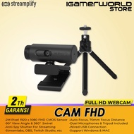 Streamplily CAM FHD 60FPS Webcam 1080P Autofocus Stereo Microphone