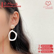 8 Planets Elegant White Hoop Earrings for Women