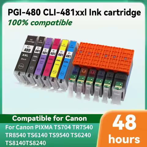 Compatible for Canon 480 481 PGI-480 CLI-481 ink Cartridge PIXMA printer TS704 TR7540 TR8540 TS6140 