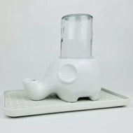 不溼下巴大象飲水器加菲貓大臉扁臉喝水碗防打翻加防溼陶瓷