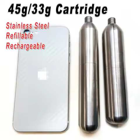 1/2-20unf 45g 33g Refilling Cartridge Gas Can Mini Scuba Diving Cylinder Oxygen Tank for Swim Lifebu