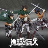 PVC Figma Levi Eren Mikasa Ackerman Action Figure Anime Attack on Titan Assemble Movable Figurine Mo