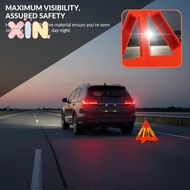 [lighthivenn] Reflective Triangle Warning Sign Red Tripod Folded Stop Sign Emergency Breakdown Trian