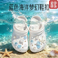((No Shoes) Popular Footprint Tribe Blue Secret Starfish Shell Ocean Hole Shoes Shoe Buckle Shoes Fl