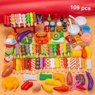 BBQ simulation toys, cooking toy sets, hot pot and BBQ grill models, beautiful colors - grow