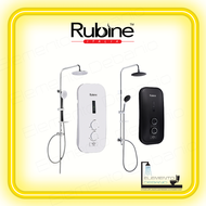 Rubine RWH-3388 Electric Instant Water Heater with DC Inverter Pump and Rainshower (Black / White)