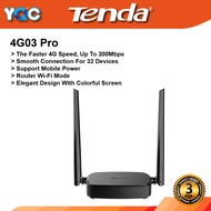 Tenda Router 4G SIM 4G03 Pro - Mobile WiFi Router 3G/4G Wireless Band 2.4 GHz, LTE Cat4, NANO SIM Ca