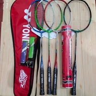 New Raket Badminton Yonex Aluminium Sepasang+Grip+Tas+Kok Happy