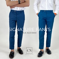 CN Signature Blue Hawaiian Cropped Slacks Seluar Slack Lelaki