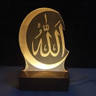 Latest Model Transparent Acrylic LED Decorative Night Light with ALLAH Altar