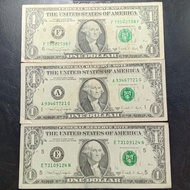 uang kertas USA Amerika serikat 1 dollar 1988 A