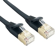 KC SECURITY CAT7 30M Flat LAN Cable (Black) 0.08 inch (2 mm) Thin Ultra High Speed 10GBASE-T 600MHz 