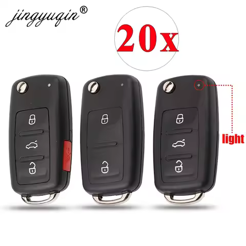 jingyuqin 20pcs/lot Flip Key Case For New VW Transporter Polo GOLF 202AD 202H Folding Remote key She