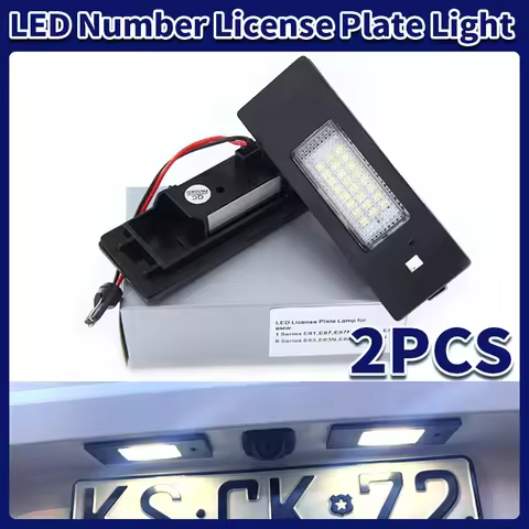 2PCS Canbus For BMW 1 Series E81 E87 E63 E64 M6 E85 E86 Z4 F12 F13 F20 K48 LED License Number Plate 