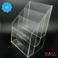 Akrilik Ukuran A5 / Tempat Brosur 3 Susun Akrilik / Acrylic Stand
