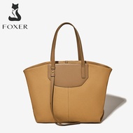 FOXER tote bag for women lady commuter bag split cowhide ladies handbag for women