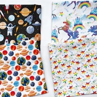 Rainbow Star Unicorn Cotton Patchwork Fabric - Perfect for Crafting