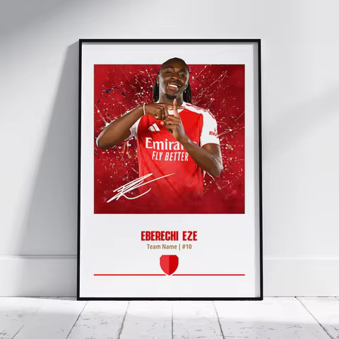 Eberechi Eze Arsenal Fan Wall Art -Ideal for Arsenal Supporters, Football Enthusiasts, or Anyone Who