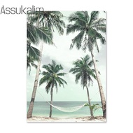 Coconut Tree Art Prints - Beach Wall Poster - Palm Canvas Pictures - Building Print Paintings - Nord