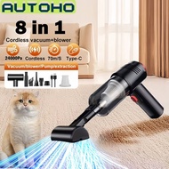 Autoho 8in1 Cordless Car Vacuum Cleaner 24000Pa Wireless Handheld Small Vacuum Cleaner Dust Mite Vac