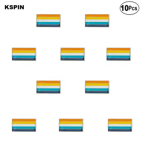 10pcs a Lot Aroace Flag Lapel Pin Flag badge Brooch Pins Badges