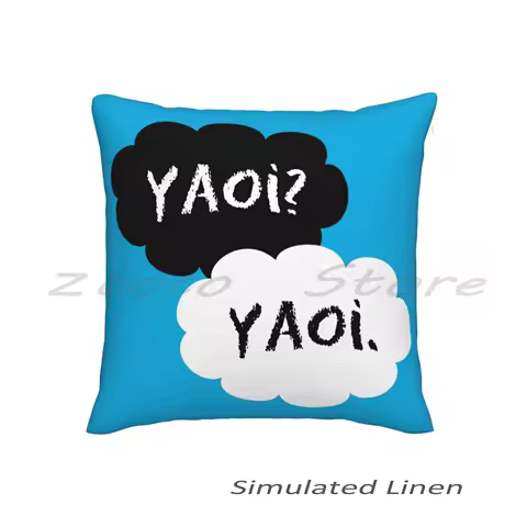Yaoi ? Yaoi. Print Customize Pattern Flax Plush Velvet Fabric Pillow Case Yaoi Anime Manga