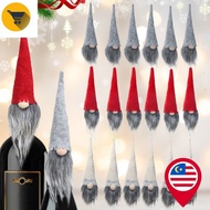MK2 3Pcs Christmas Wine Bottle Cover - Faceless Old Man Long Beard Bottle Cap - Gnome Old Man Wine B