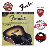 (READY STOCK) Fender Acoustic Steel Strings Phosphor Bronze .011 - .050 Tali Gitar Akustik Fender