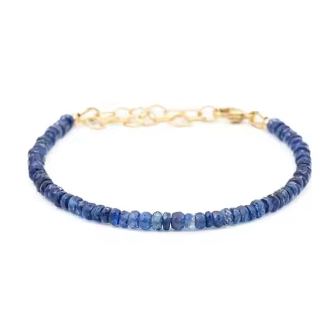 14K gold-plated kyanite bracelet, pearl kyanite gold bracelet