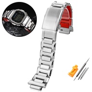 ASELO เคสสายนาฬิกาสแตนเลส DW-5600สำหรับ G-SHOCK 3229 Casio DW5600 GW-B5600 GW-M5610นาฬิกาขอบล่างสีแด