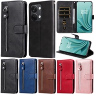 Luxury Casing For OnePlus 13R 12R Nord 4 5G Nord 3 Nord CE4 Lite  CE3 Lite 5G Zipper Wallet Card Lea