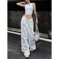Unisex cargo pants for Men and Women Wide Leg White cargo pants, streetwear, street style TH5 - L.ÉN