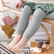 Rose - (6 Months-3 Years) Plain Girls' Leggings Girls' Long Leggings Imported Knitted Children's Leg